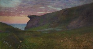Zonsondergang aan de kust van Cornwall