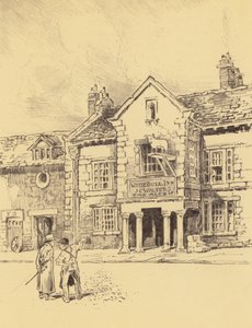 Ribchester, een oude herberg (litho)
