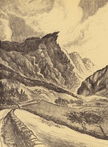 De kloof van Cliviger (litho)