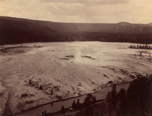 De halve hel, Firehole-rivier,1884 (foto)