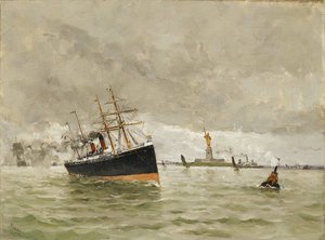 New York: De haven binnenvaren, 1887 door Frank Myers Boggs