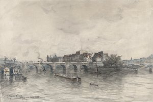 Het Eiland, Parijs (Pont Neuf) door Frank Myers Boggs