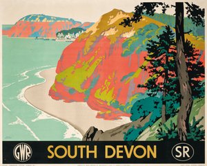 Poster die Zuid-Devon adverteert door Frank Newbould