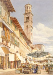 De Piazza delle Erbe, Verona, juni - september 1884 door Frank Randal