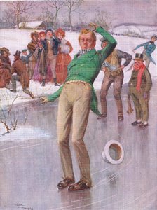 Mr Winkle op het ijs (Pickwick Papers) door Frank Reynolds