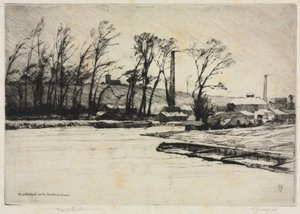 Een winterse storm op het Stourbridge-kanaal door Frank Short