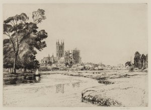 Canterbury vanuit de Weiden, 1930 door Frank Short