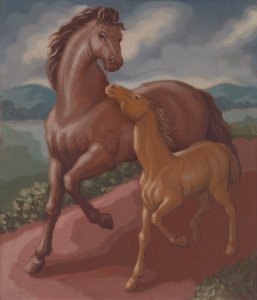 Merrieveulen en hengstveulen