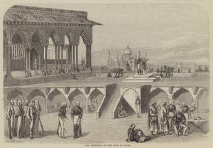 Het interieur van het fort in Agra