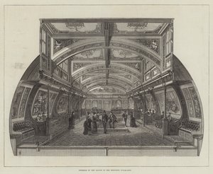 Interieur van de Saloon in het Bessemer Stoomschip
