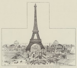 De Parijse tentoonstelling, algemeen overzicht van de tentoonstellingsgebouwen, vanaf het Trocadero