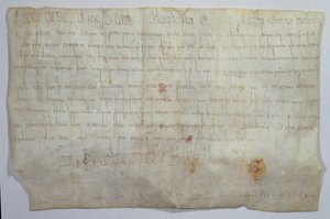 Document ondertekend door keizer Karel de Grote (742-814) met zijn monogram (perkament) door Frankish School