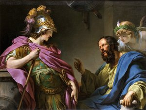 Alcibiades wordt onderwezen door Socrates, 1776