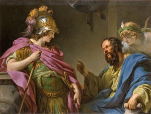 Alcibiades wordt onderwezen door Socrates, 1776