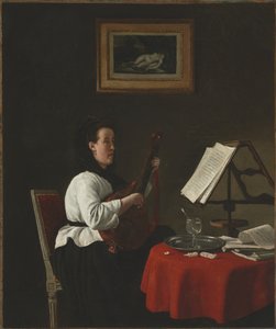 Jonge vrouw met een mandoline, portret van Louison Köhler, c. 1873-1874