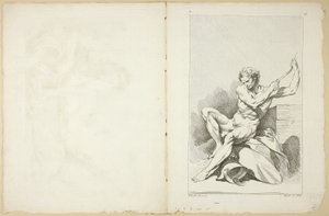 Academisch naakt (recto en verso), uit Seconde Livre de Figures d’Academies gravées en Partie par les Professeurs de l’Académie Royale door François Boucher