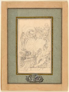 Wapenboekplaat voor Crozat, Baron de Thiers door François Boucher