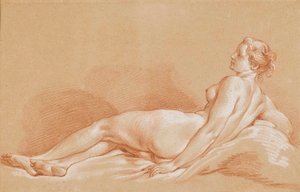 Boucher - Liggende jonge vrouw door François Boucher