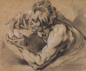 Boucher - Studie van een Triton, 1748-53 door François Boucher
