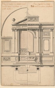 Tekening, elevatie van altaarscherm, ca. 1770 door François Boucher