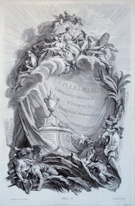 Frontispice voor een serie planken op het graf van Willem III, Prins van Oranje en Koning van Engeland (1650-1702). Tekening door Francois Boucher (1703-1770) 18e eeuw. Parijs, Louvre Museum
