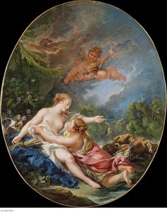 Jupiter en Callisto door François Boucher