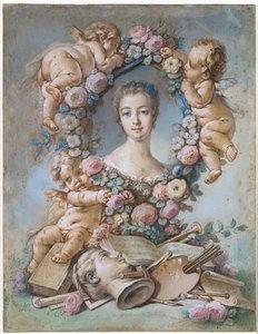 Madame de Pompadour door François Boucher
