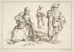 Blad met Schetsen, 1753 door François Boucher