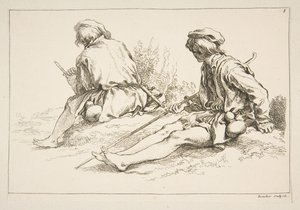 Blad met schetsen, 1753 door François Boucher