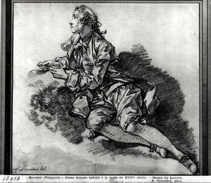 Studie van een Jonge Man door François Boucher