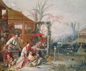 De Chinese jacht, c.1742 door François Boucher