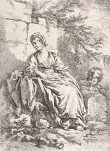 Het rustende meisje door François Boucher