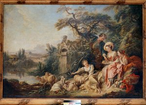 Het nest of geschenken van de herder door François Boucher