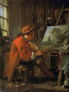 De schilder in zijn atelier Zelfportret, ca. 1730