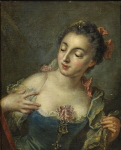 Jonge dame links door François Boucher