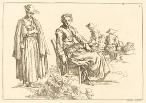 Figuren in een landschap door François Boucher after Abraham Bloemaert