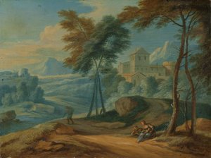 Italiaans Boslandschap met Figuren