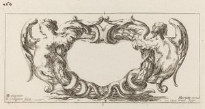 Cartouche door François Collignon after Stefano Della Bella