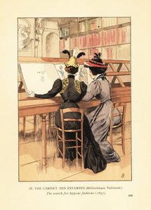 In het Cabinet des Estampes, Bibliothèque Nationale door François Courboin