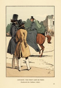 Tegenover het eerste Café de Paris, Boulevard des Italiens