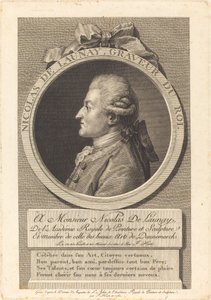 Nicolas Delaunay door François Huot after Augustin de Saint Aubin