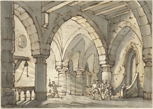 Scène uit het toneelstuk Don Luis de Vargas door François Joseph Pfeiffer (II)