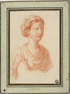 Borstbeeld van vrouw met tulband door François Le Moyne