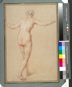 Staande vrouwelijke naakt van achteren gezien, ca. 1722 door François Lemoyne