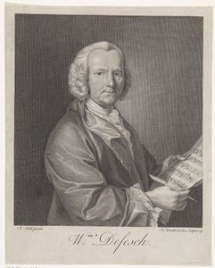Portret van de componist Willem de Fesch 1687-1761, 1751