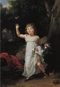 Frans:  Portrait du jeune Edgar Clarke Portret van Edgar Clarke, ten voeten uit, in een bos door Francois Xavier Fabre