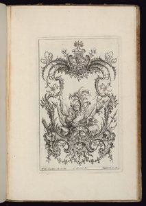 Cartouche met wapentrofee, Livre d’ornements (Boek van ornamenten)