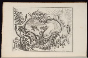 Cartouche met vogel en zon, Livre de Cartouches Irréguliers (Boek van onregelmatige cartouches)
