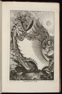 Cartouche met Hoorn des Overvloeds en Zon, Livre de Cartouches Irréguliers (Boek van Onregelmatige Cartouches)