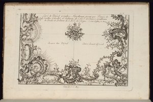 Twee Kwartieren van een Plafond, Nouveau Livre de Plafonds Irréguliers (Nieuw Boek van Onregelmatige Plafonds) door François de Cuvilliés the Elder